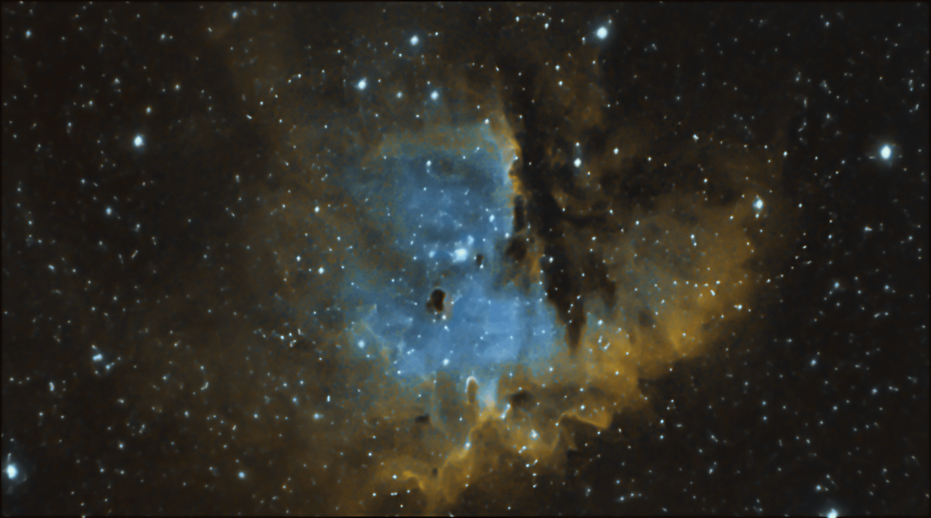 Pac-Man Nebula NGC 281 in false colour